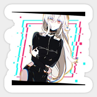 Anime Girl Glitch Aesthetic Sticker